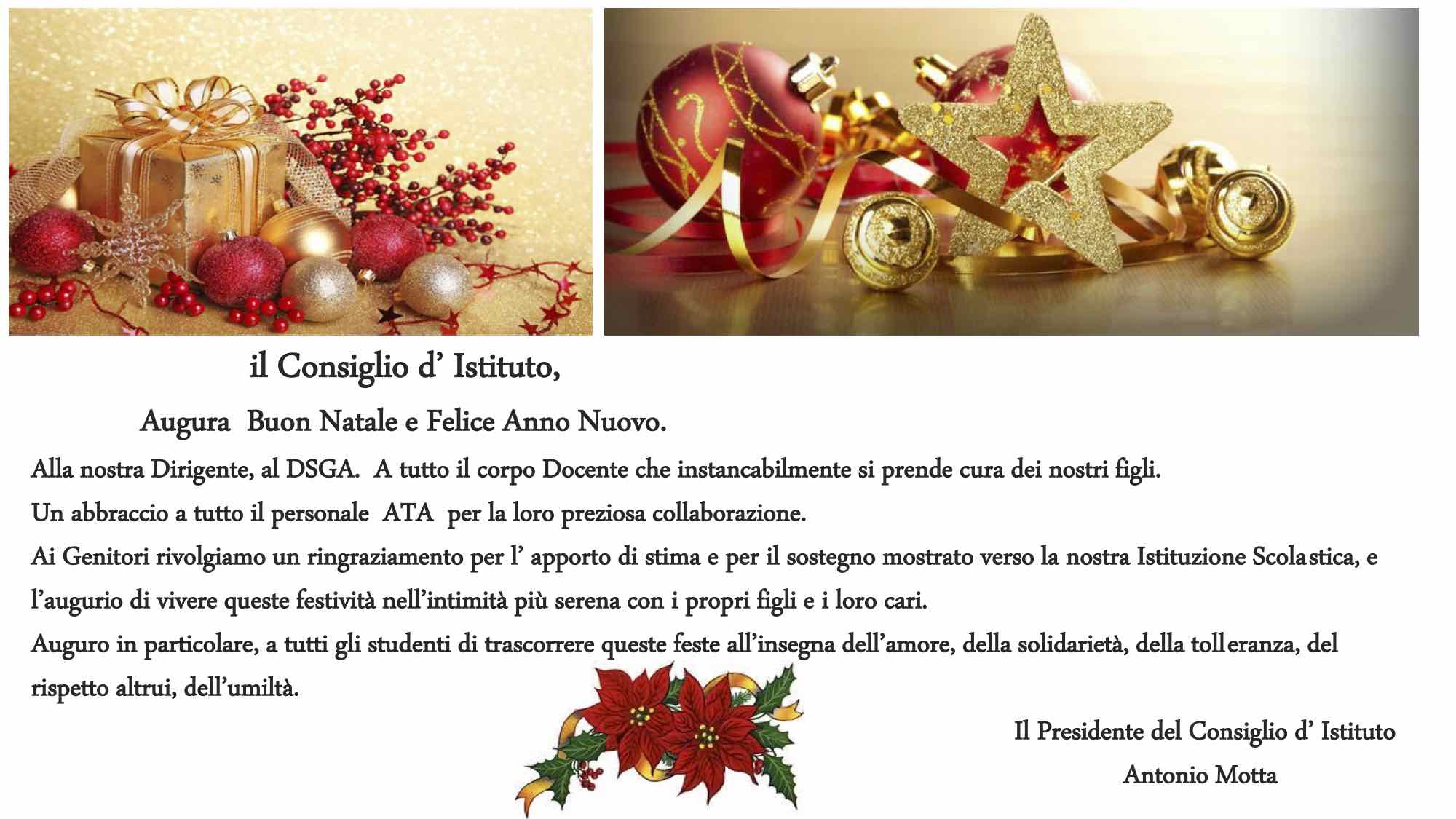 Auguri di buone feste del consiglio distituto